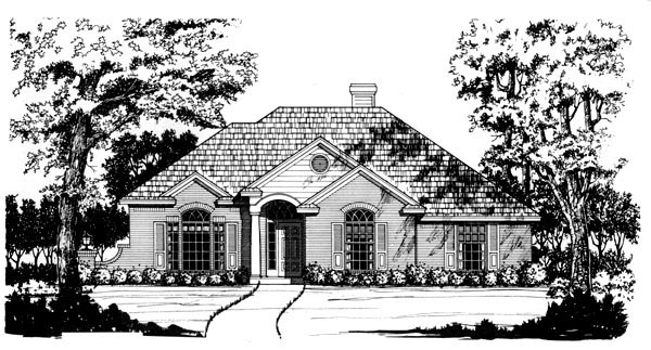 Traditional House Plan 77760 with 3 Beds, 2 Baths, 2 Car Garage Elevation