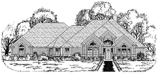 Traditional House Plan 77763 with 4 Beds, 3 Baths, 3 Car Garage Elevation