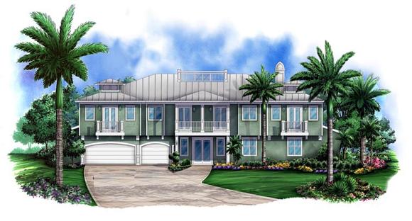 Florida House Plan 78103 with 3 Beds, 3 Baths, 3 Car Garage Elevation