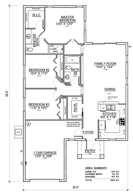 Mediterranean House Plan 78108 with 3 Beds, 2 Baths, 1 Car Garage First Level Plan