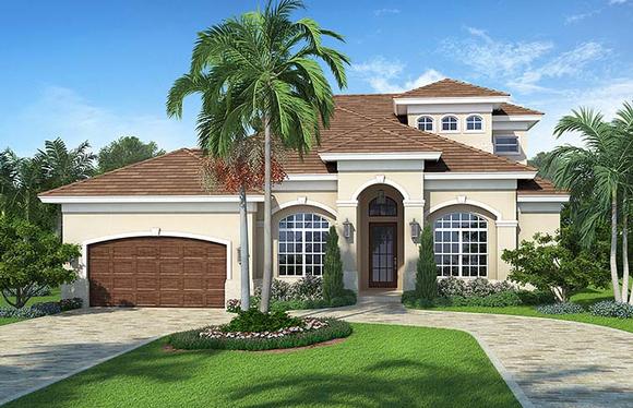 Florida, Mediterranean House Plan 78115 with 5 Beds, 5 Baths, 2 Car Garage Elevation