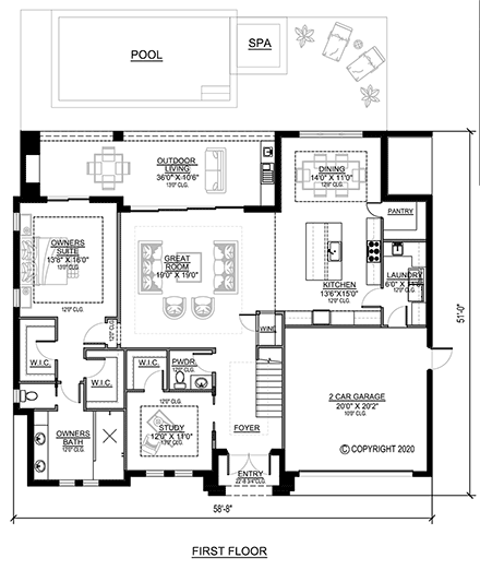 House Plan 78135 - Modern Style with 2798 Sq Ft, 3 Bed, 3 Bath, 1