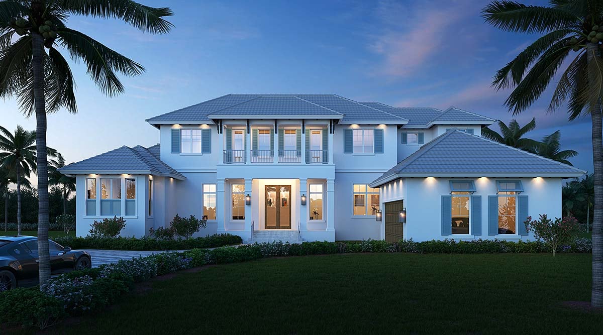 Traditional Plan with 4799 Sq. Ft., 4 Bedrooms, 5 Bathrooms, 2 Car Garage Elevation