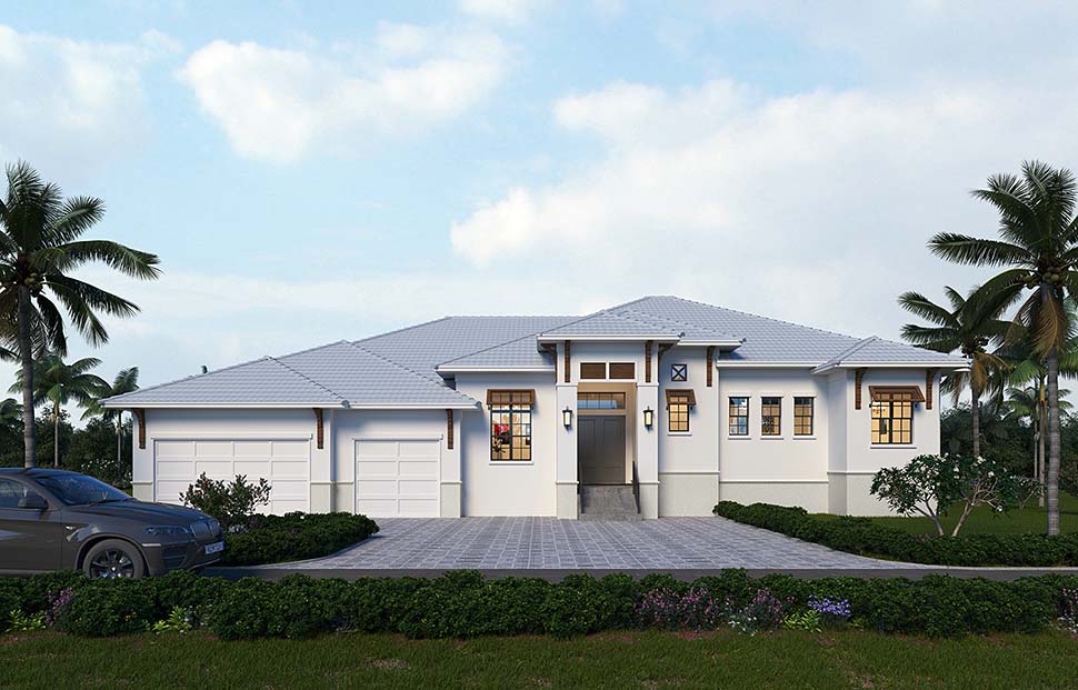 Coastal, Contemporary Plan with 2994 Sq. Ft., 4 Bedrooms, 3 Bathrooms, 3 Car Garage Picture 5