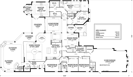 Mediterranean House Plan 78168 with 4 Beds, 5 Baths, 3 Car Garage First Level Plan