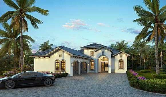 Mediterranean House Plan 78172 with 4 Beds, 4 Baths, 3 Car Garage Elevation