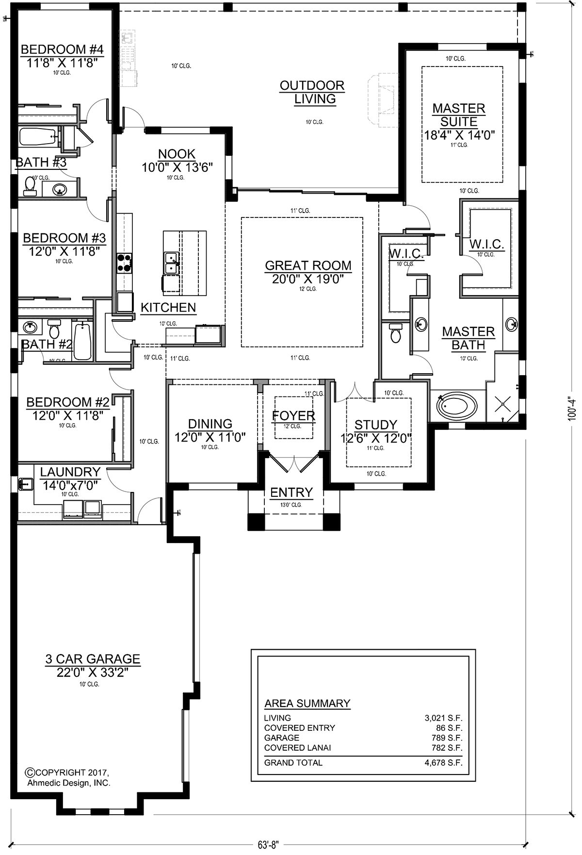 House Plan 78181 - Modern Style with 3021 Sq Ft, 4 Bed, 3 Bath