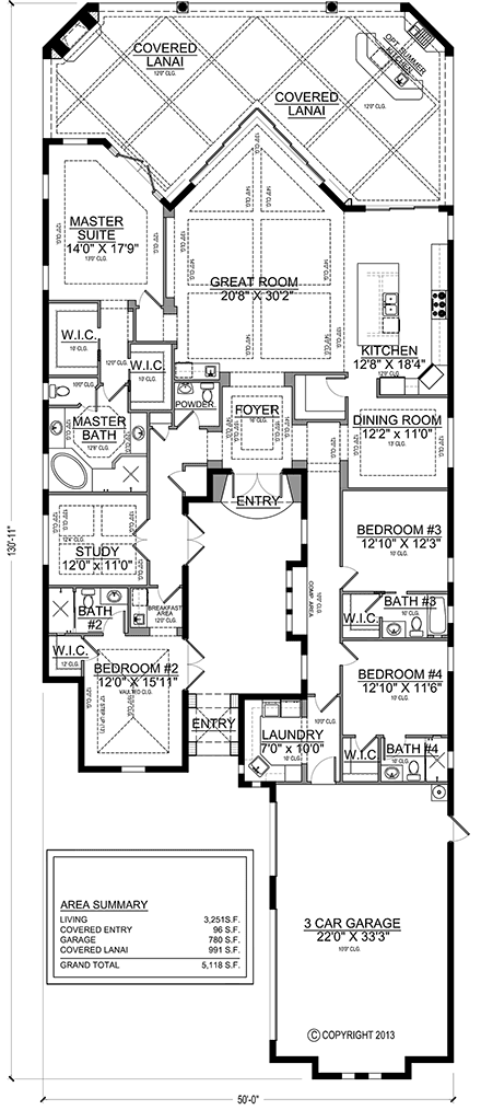 Coastal, Florida, Mediterranean House Plan 78183 with 4 Beds, 5 Baths, 3 Car Garage First Level Plan