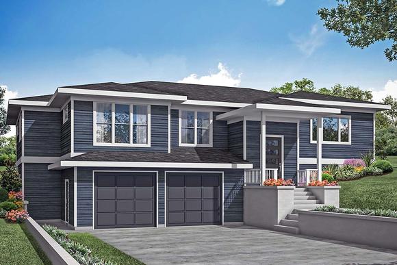 Contemporary, Modern, Prairie House Plan 78400 with 3 Beds, 3 Baths, 2 Car Garage Elevation