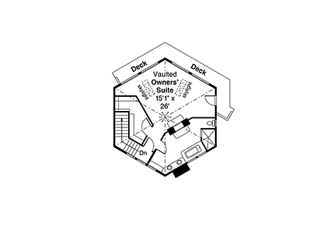 Cabin, Contemporary, Craftsman House Plan 78403 with 3 Beds, 4 Baths, 2 Car Garage Second Level Plan