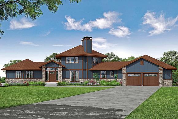 Cabin, Contemporary, Craftsman House Plan 78403 with 3 Beds, 4 Baths, 2 Car Garage Elevation