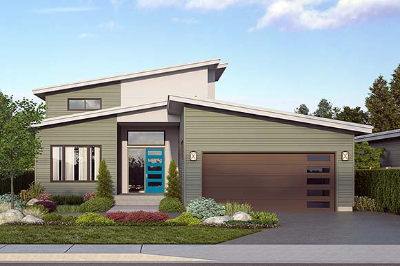 Contemporary House Plan 78404 with 3 Beds, 3 Baths, 2 Car Garage Elevation