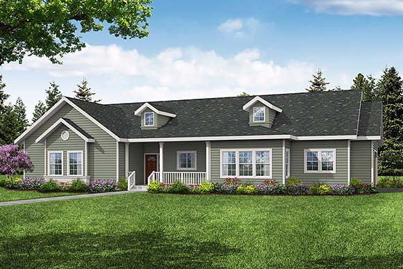 Country, Ranch, Traditional House Plan 78407 with 3 Beds, 2 Baths, 2 Car Garage Elevation