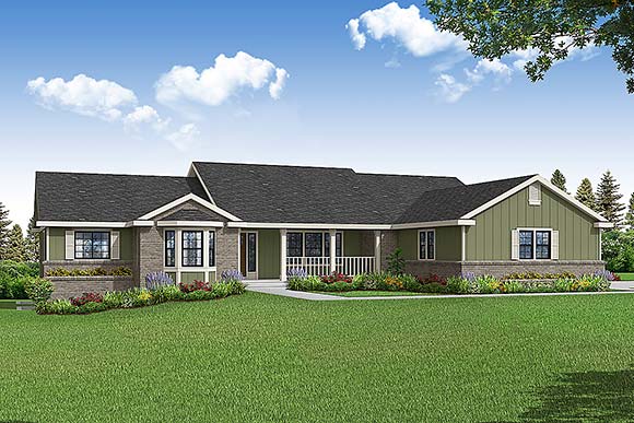 Country, Ranch House Plan 78411 with 3 Beds, 2 Baths, 2 Car Garage Elevation