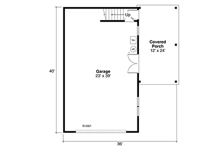 Cottage, Country, Craftsman Garage-Living Plan 78412, 2 Car Garage First Level Plan