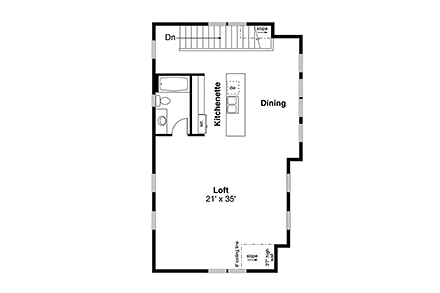 Cottage, Country, Craftsman Garage-Living Plan 78412, 2 Car Garage Second Level Plan