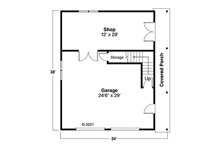 Craftsman 2 Car Garage Apartment Plan 78434 First Level Plan