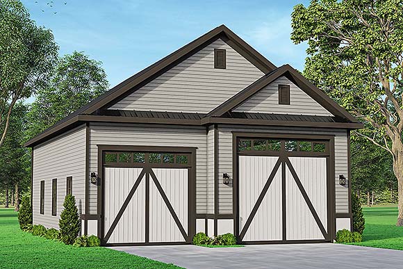 Country, Traditional 2 Car Garage Plan 78443 Elevation