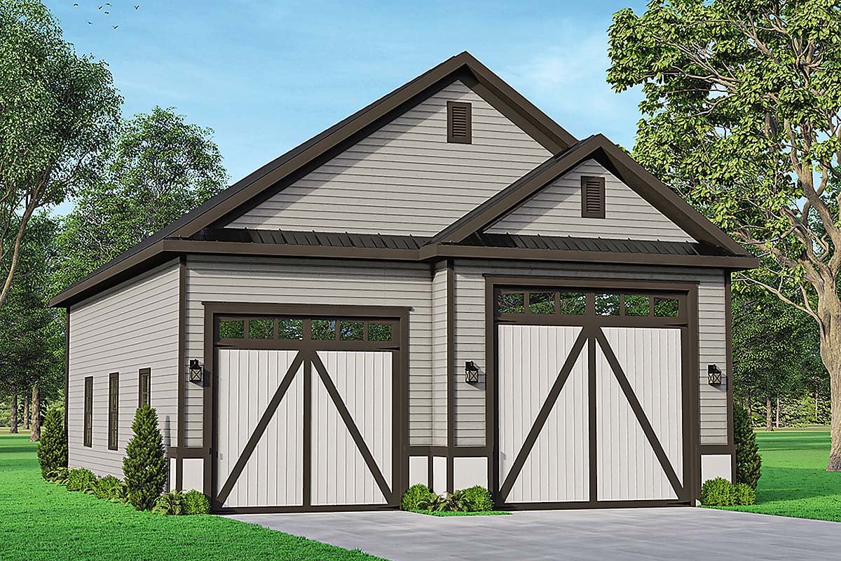 Garage Plan 78443 - 2 Car Garage Traditional Style