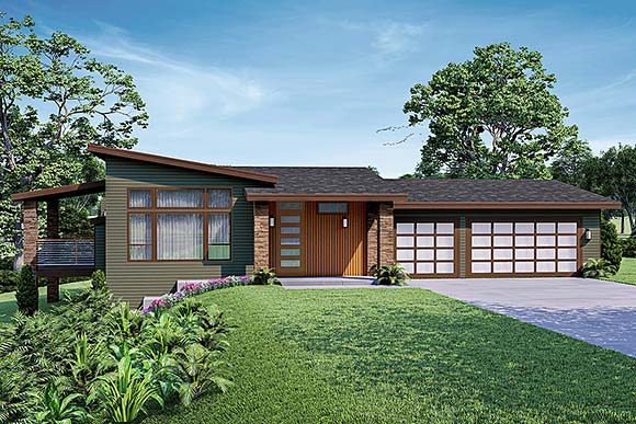 Contemporary House Plan 78448 with 3 Beds, 3 Baths, 3 Car Garage Elevation