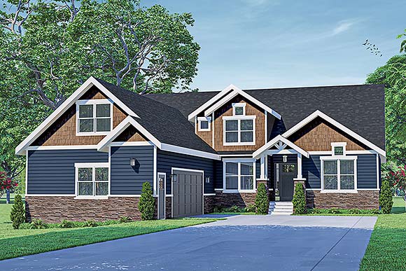 Country, Craftsman, Ranch House Plan 78449 with 3 Beds, 4 Baths, 2 Car Garage Elevation