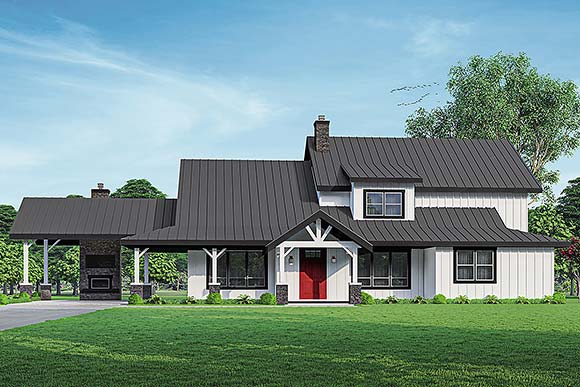 Cabin, Cottage, Country House Plan 78451 with 5 Beds, 6 Baths Elevation