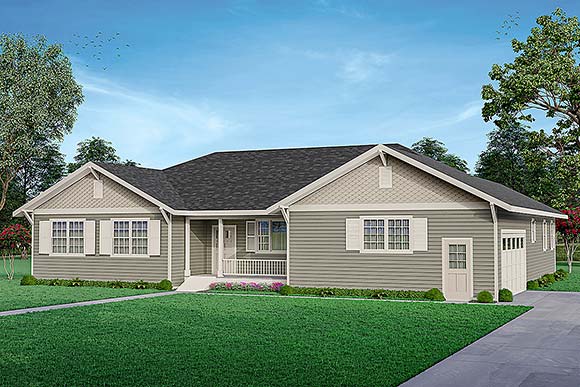 Country, Prairie, Ranch House Plan 78470 with 3 Beds, 3 Baths, 2 Car Garage Elevation
