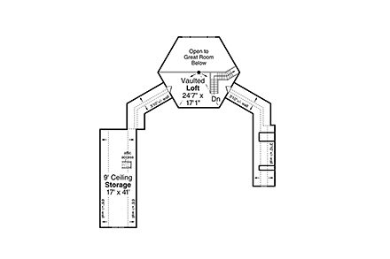 Craftsman, Prairie House Plan 78471 with 2 Beds, 3 Baths, 3 Car Garage Second Level Plan