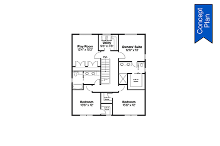 Cape Cod, Cottage, Country House Plan 78472 with 3 Beds, 3 Baths Second Level Plan