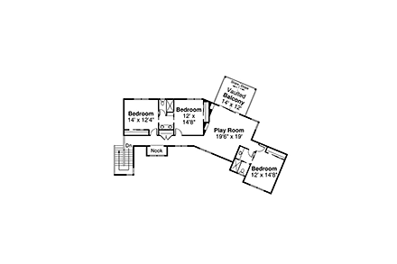 Craftsman House Plan 78481 with 4 Beds, 5 Baths, 6 Car Garage Second Level Plan
