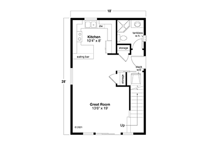 Cabin, Cottage, Country, Traditional House Plan 78483 with 2 Beds, 2 Baths First Level Plan