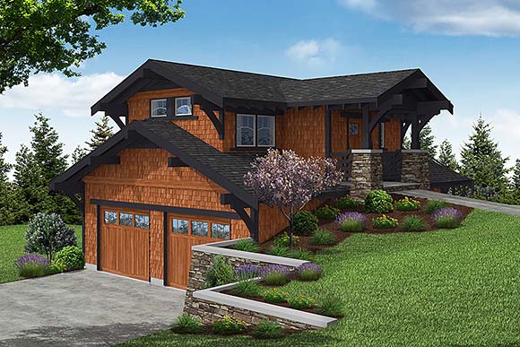 Craftsman 4 Car Garage Apartment Plan 78490 Elevation