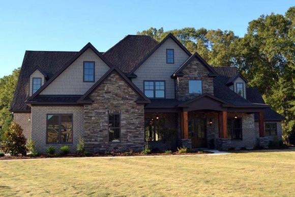 Bungalow, Craftsman, French Country, Traditional House Plan 78521 with 5 Beds, 4 Baths, 3 Car Garage Elevation