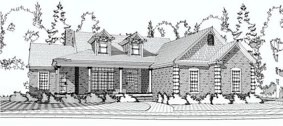 European, Traditional House Plan 78600 with 3 Beds, 3 Baths, 3 Car Garage Elevation