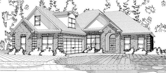 European, Traditional House Plan 78616 with 3 Beds, 3 Baths, 2 Car Garage Elevation