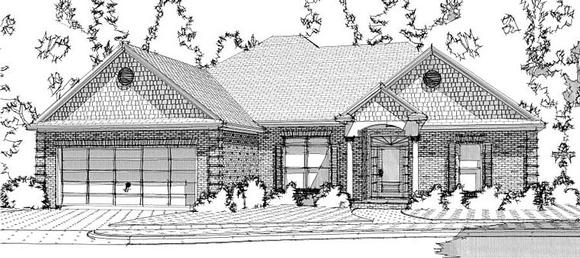 Traditional House Plan 78624 with 4 Beds, 3 Baths, 2 Car Garage Elevation