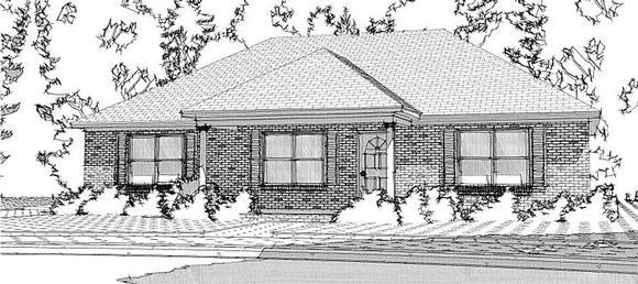 Ranch, Traditional House Plan 78626 with 3 Beds, 2 Baths Elevation