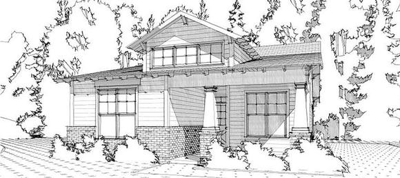 Bungalow, Cottage, Craftsman House Plan 78635 with 2 Beds, 2 Baths Elevation