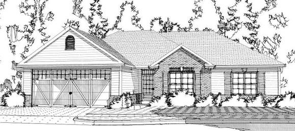 Traditional House Plan 78636 with 3 Beds, 2 Baths, 2 Car Garage Elevation