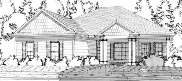 Colonial, Traditional House Plan 78638 with 3 Beds, 2 Baths, 2 Car Garage Elevation