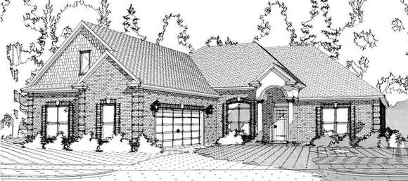 European, Traditional House Plan 78641 with 4 Beds, 4 Baths, 2 Car Garage Elevation