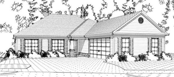 Traditional House Plan 78646 with 3 Beds, 2 Baths, 2 Car Garage Elevation
