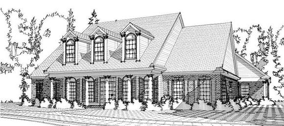 Colonial, Country, European House Plan 78647 with 4 Beds, 5 Baths, 3 Car Garage Elevation