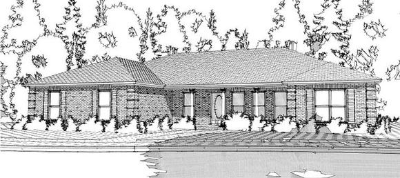 Ranch, Traditional House Plan 78653 with 3 Beds, 3 Baths, 2 Car Garage Elevation