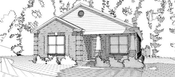 Bungalow, Traditional House Plan 78654 with 3 Beds, 2 Baths Elevation