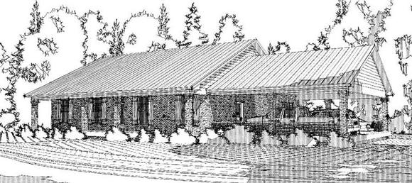 Colonial, Country, Ranch House Plan 78655, 3 Car Garage Elevation