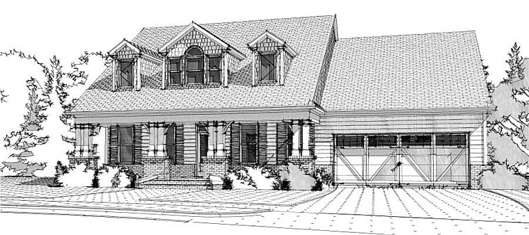 Cape Cod, Country, Traditional House Plan 78656 with 4 Beds, 3 Baths, 2 Car Garage Elevation