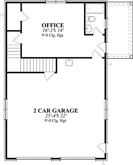 2 Car Garage Plan 78658 First Level Plan
