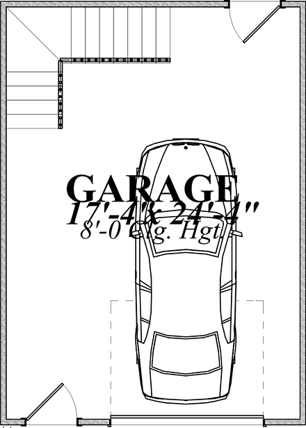 1 Car Garage Plan 78662 First Level Plan