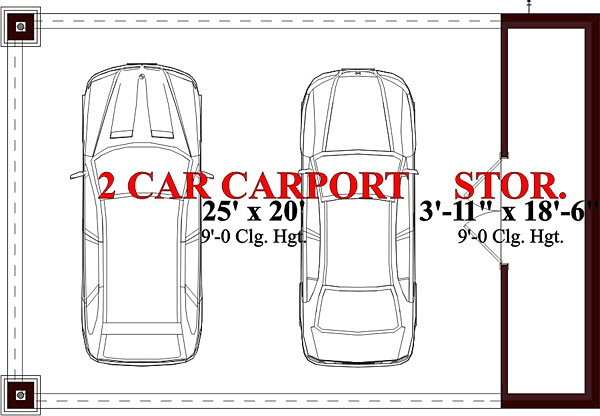 2 Car Garage Plan 78665 Level One